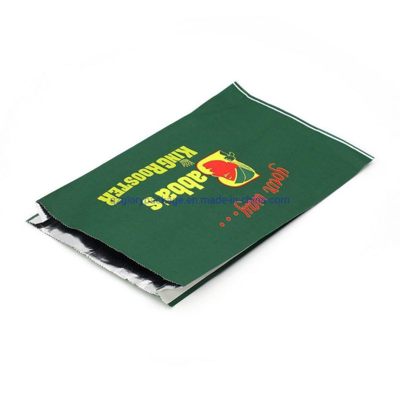 Aluminium Foil Lined Food Kraft Paper Bag for Kebab Chicken Bag