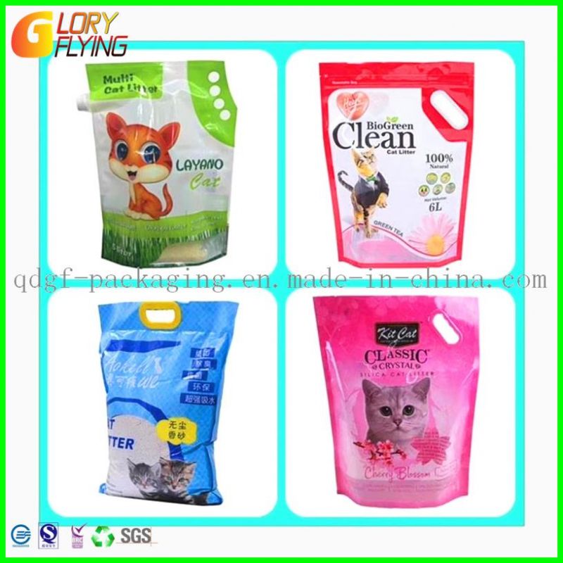 Punching Packaging Bags Hand Bag for Cat Litter Packaging