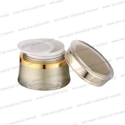 Winpack High Quality Luxury Shiny Gold Acrylic Cream Jar 15g 30g 50g for Skin Care