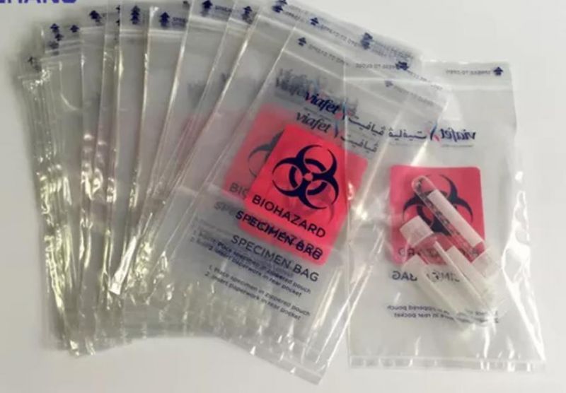 Wholesale Promotion 3 Walls Eco Friendly Lab Use Side Gusset Clear Plastic Specimen Biohazard Bags