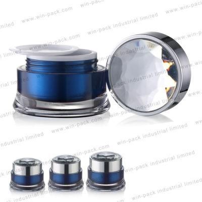 15g 30g 50g Wholesale Unique Shape Cobalt Blue Acrylic Cream Jar