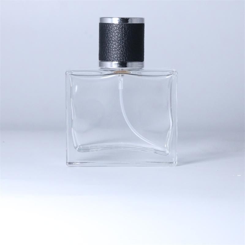 Unique Black Cap Glass Perfume Bottle with Custom Logo for Men