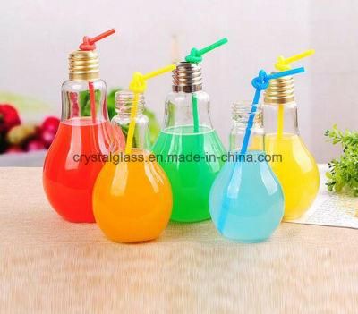 Wholesale Fashion Glass Light Bulb Shaped Bottle Drink Cup