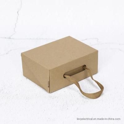 Custom Printed Logo Corrugated Packaging Shoes Box with Handles