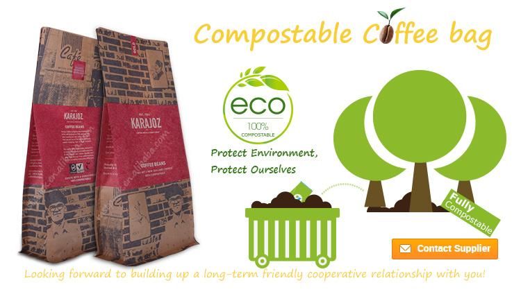 Eco Friendly Corn Strach Pouch Biodegradable Materials Compostable 250g 1/2ib Coffee Bags OEM Acceptable