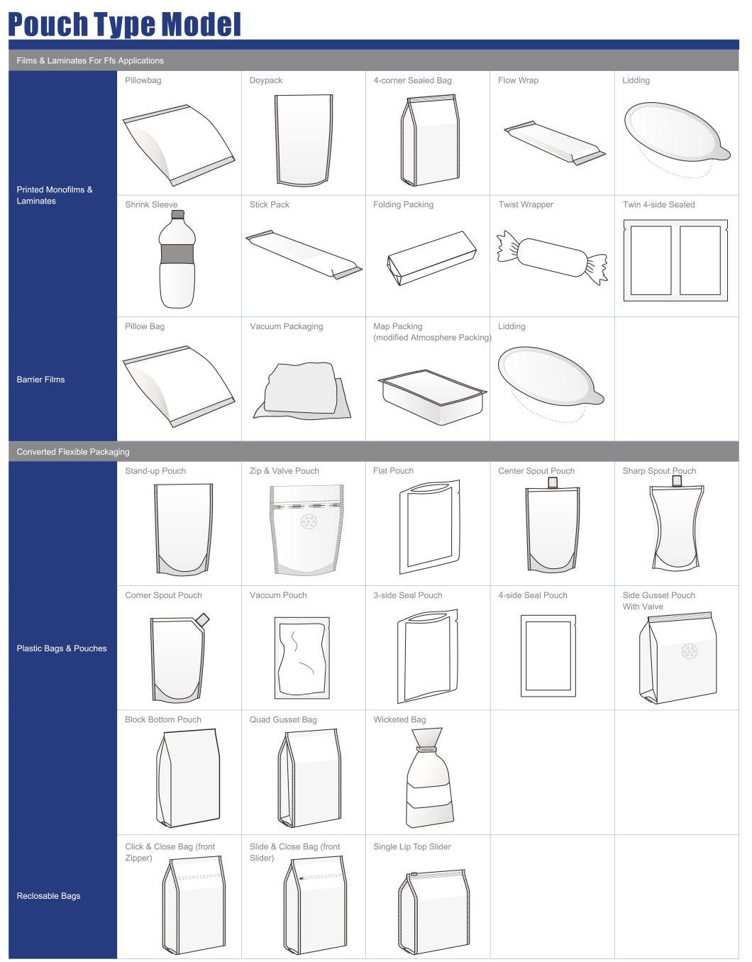 Plastic Stand up Reusable Juice Drink Packaging Pouches with Spout