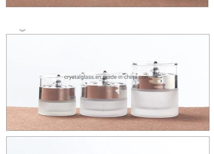 Crystal Glass Cosmetic Jars with Slver Caps 20g 30g 50g