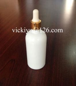 100ml Milk White Glass Lotion Bottles, High Quality Serum Glass Bottles with Golden Dropper