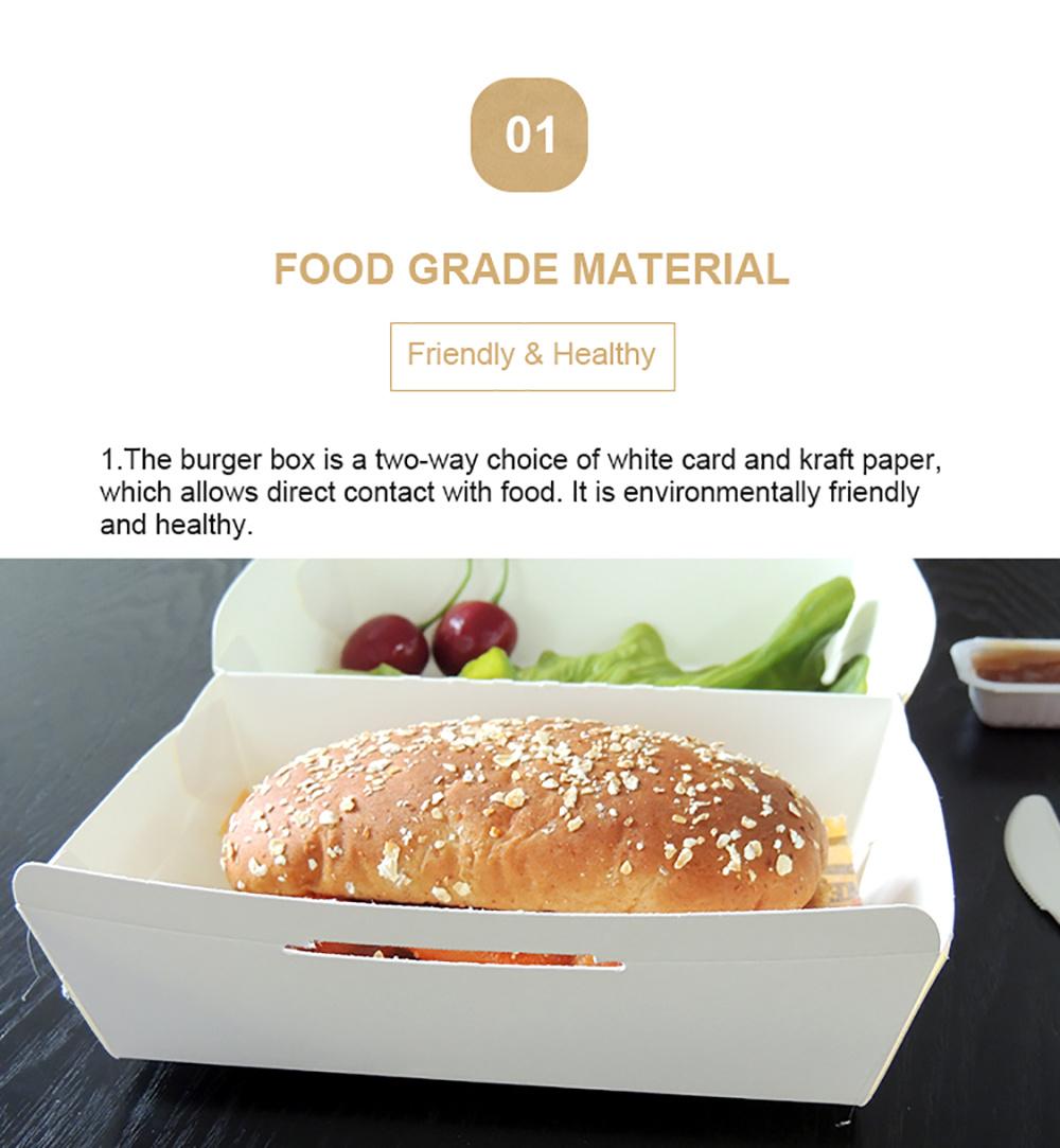 Double PE Coated Custom Cups Take Away Foldable Hamburger Box for Fast Food Restaruant