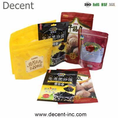 Printed Pet Matt Laminated One Side Transparent Stand up Ziplock Bags Aluminum Foil Plastic Frozen Food Packaging Pouches