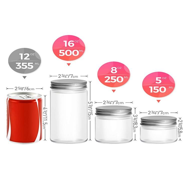 Food Grade Packaging 4oz 120ml Wide Mouth Empty Clear Glass Jar Custom