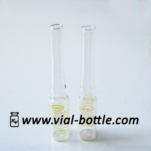 Clear Ampoule Vial with Black Printing 1ml ISO Bottle