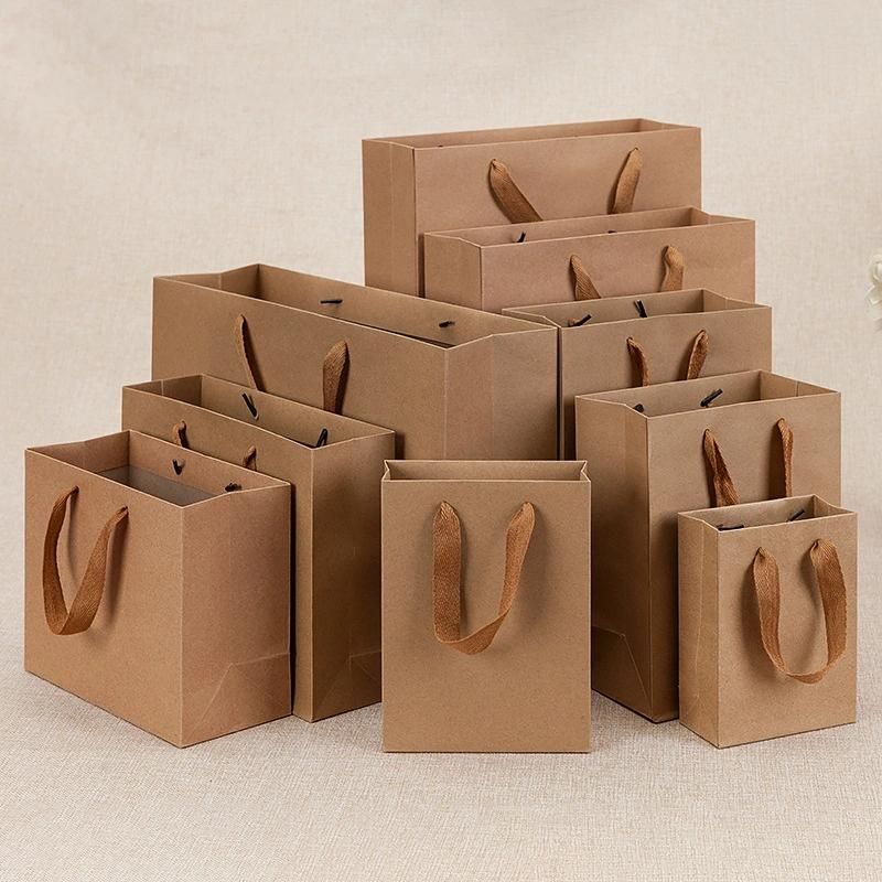 Custom Printing Degradable Eco-Friendly Zipper Sealed Stand Virgin Raw Recycle Kraft Paper Gift Food Bread Coffee Clothes Packaging Shopping Bag with Window