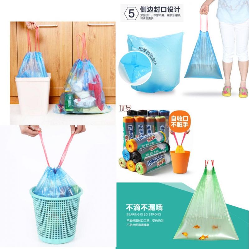 Different Color Plastic Drawstring Garbage Bag on Roll