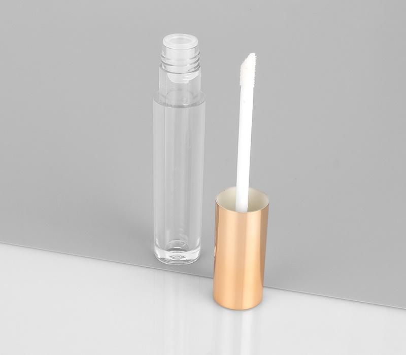 Manufacturer Empty Round Gold Lip Gloss Containers Tube Packaging with Wands Lipgloss with Brush Applicator