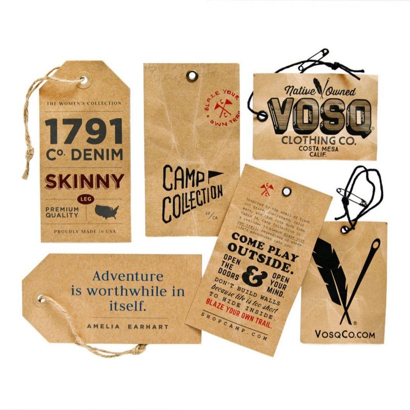 Cute Shape Kraft Paper Print Price Paper Tag label Brown Garment Tags