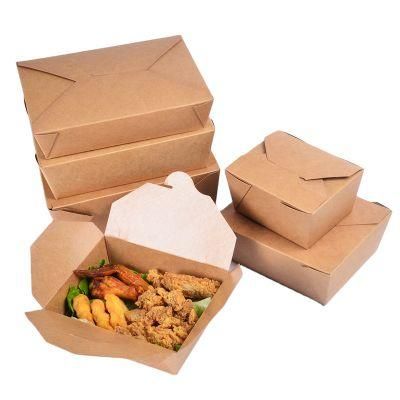 Kraft Paper Lunch Box with Transparent Window Takeaway Salad Fast Food Bento Packaging Box