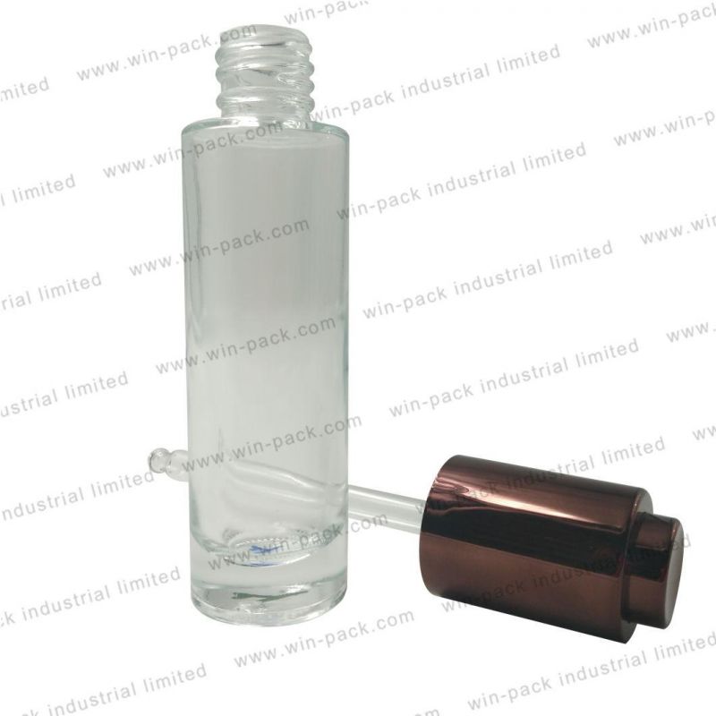 Winpack Cosmetic Painting Blue Color 30ml Bottle Dropper Clear Glass Heavy Bottom Small Clear Small Glass Bottles,Cosmetic Glass Bottle,Essence Oil Glass Bottle