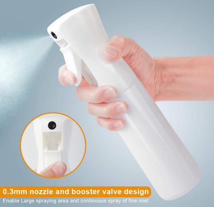 160ml 200ml Pet Plastic Continuous Trigger Water Fine Mist Spray Bottle for Cleaning Hair Skin Care