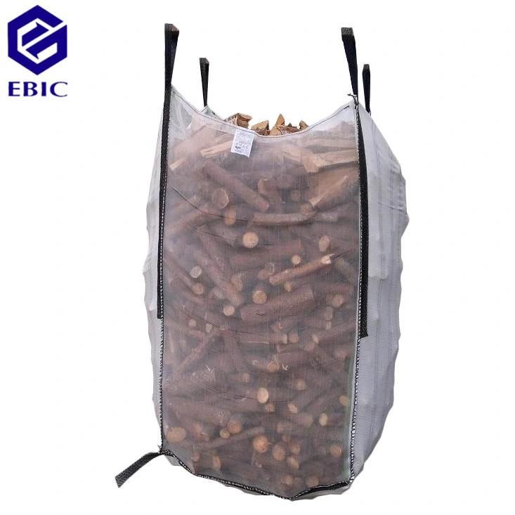 3000lbs Corner Loops Baffle Cubic Sand Sling Ton Jumbo Bulk FIBC Q Ventilated Firewood Fertilizer Cement PP Packing Plastic Big Bag Super Sack