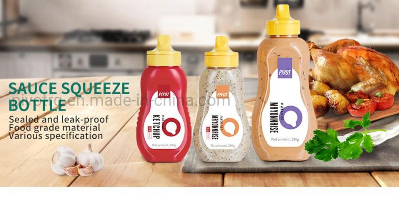 270ml PP Plastic Hot Filling Squeeze Jar Soy Sauce Ketchup Bottle Tomato Peanut Butter Bottle