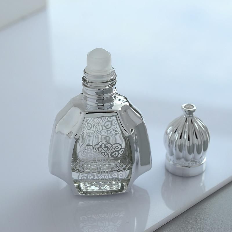 10ml Essential Oil Roll on Glass Bottles Silver/ Golden Arabic Style Perfume Bottle