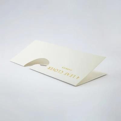 Hot Sale 34*12cm White Hot Stamp Gold Foil Display Card Fabric Hang Tag