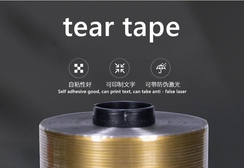 Pet BOPP Holographic Easy Open Self Adhesive Tear Tape for Tobacco Packing, Tear Strip Tape for Cigarette Box