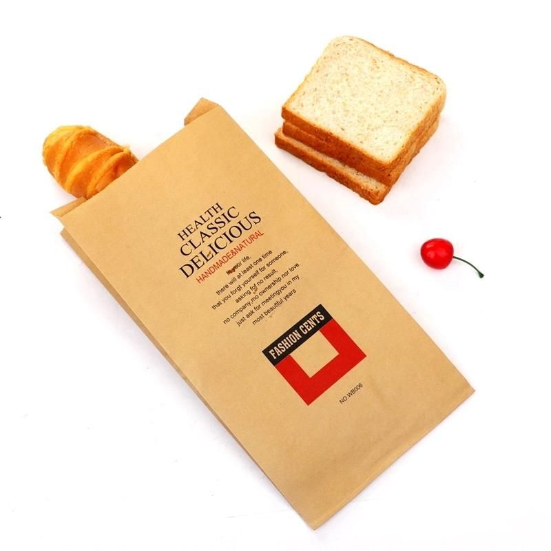 Printed PE Coated Coffee Shops Food Packaging Paper Bags