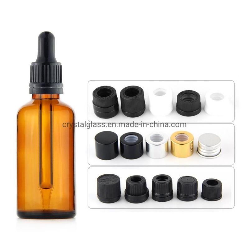 30ml 50ml 100ml Amber Essential Oil New Reagent Pipette Bottle with Golden Caps