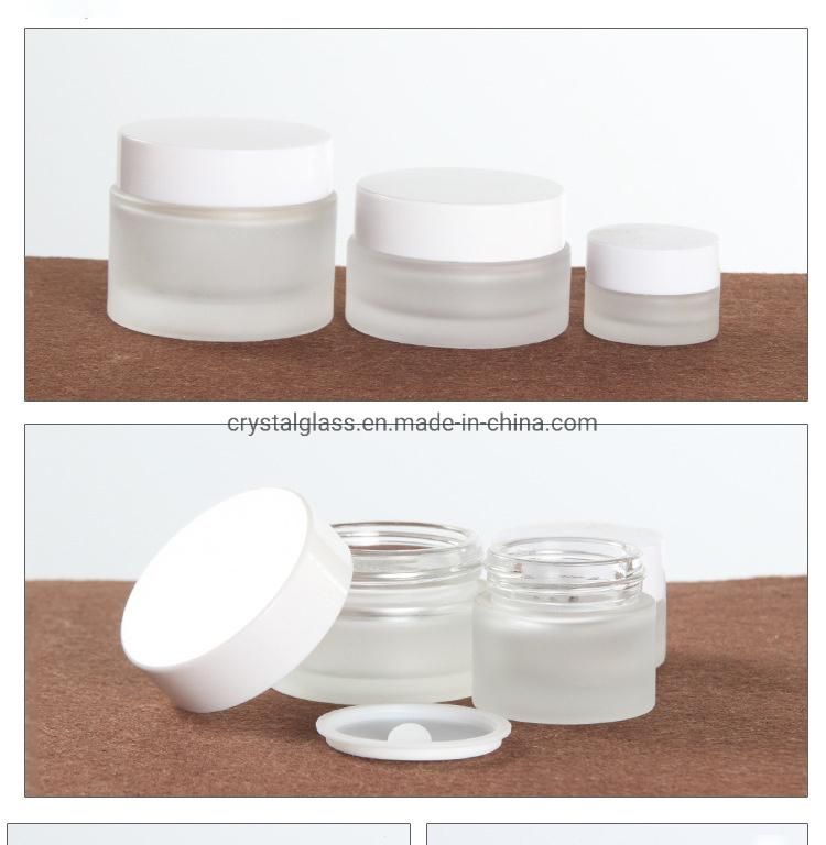 China Supply Cosmetic Bottle Set with Lotion Bottle and Cream Jar with White Caps