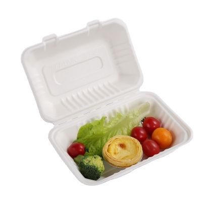 Eco Compostable 100% Biodegradable Envases Takeaway Disposable Packing Bento Lunch Bagasse Sugarcane Pizza Box