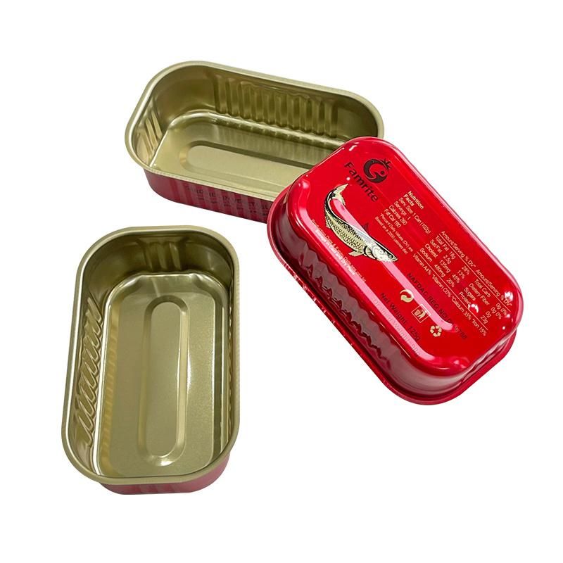 311# Rectangle 1/4 Club Can Fish Can for Sardines Packaging with Easy Open End