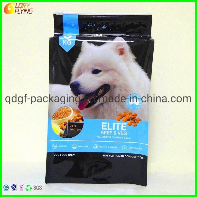 Square-Bottom Plastic Bag with Zipper/Pet Food Packaging Bags