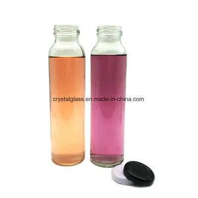 350ml 500ml Transparent Printing Kombucha Glass Beverage Bottle with Cork and Straw