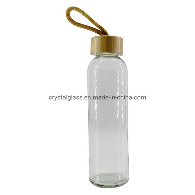 Custom 300ml 10oz Stainless Steel Lid Transparent Glass Bottle for Water with Silicone Sleeve