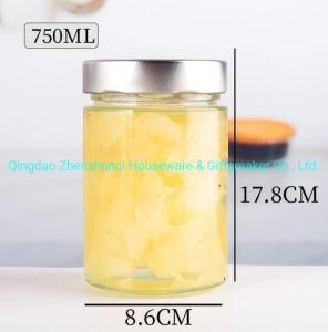 750ml Round Shape Glass Storage Jars for Honey