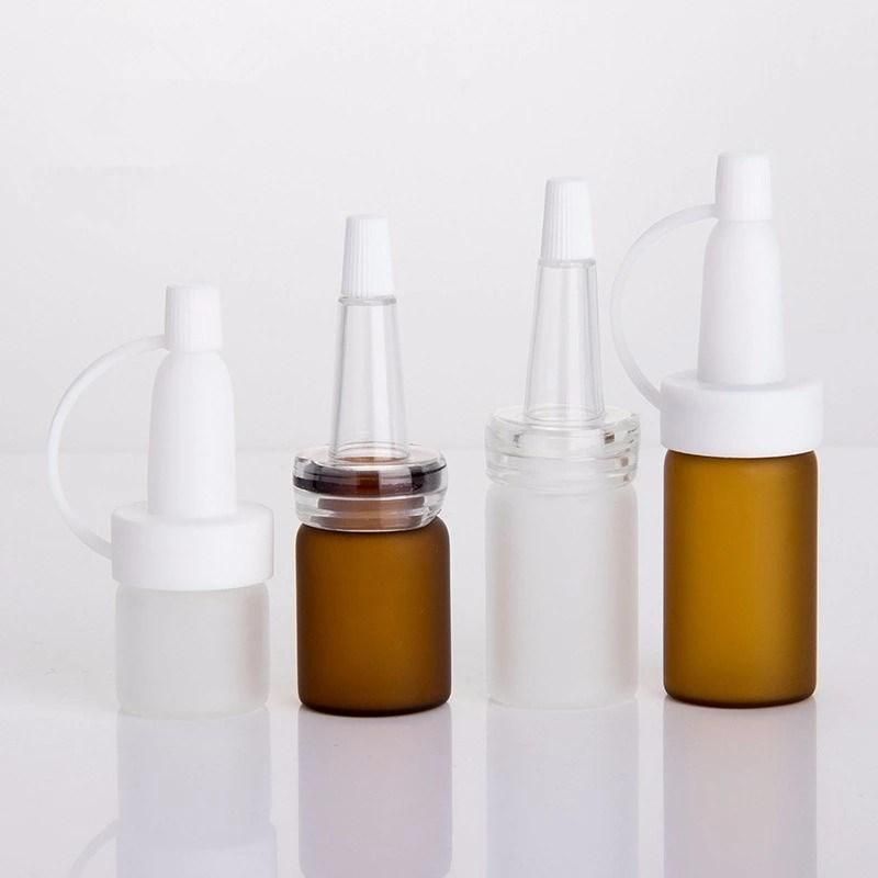 Wholesale Amber Cremp Neck Glass Vial with Screw Cap Rubber Stopper for Medical Injection or Cosmetic Oil