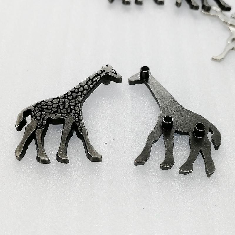 Giraffe Shape Metal Label for Kids Clothes Decoration