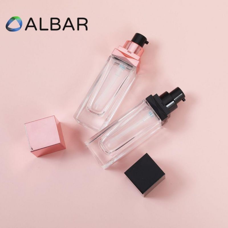 30ml Attar Perfume Face Essential Oil Body Lotion Square Glass Bottles in Colors