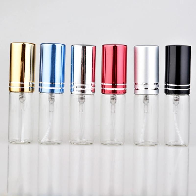 5ml Mini Portable Colorful Glass Perfume Bottle with Aluminum Atomizer