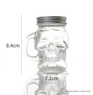 Creative Mini Mason Jar with Handle and Aluminum Cap Beverage Glassware