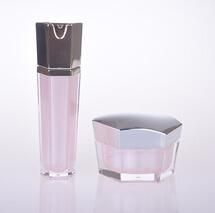 New Style 30ml 50g Pink Acrylic Skincare Packaging Set, Acrylic Set Jar and Bottle, Acrylic Cosmetic Packaging