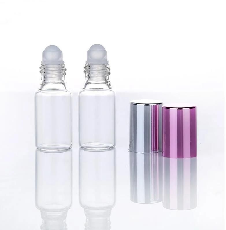 5ml Clear Glass Bottle Roll on Empty Fragrance Perfume Essential Oil Bottles with Plastic/Glass Roller Ball