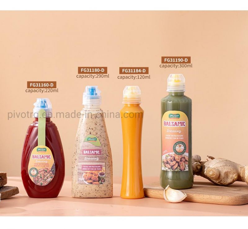 120ml Pet Plastic Portable Squeeze Sharp Spout Honey Jam Juice Clear Empty Suction Nozzle Bottle