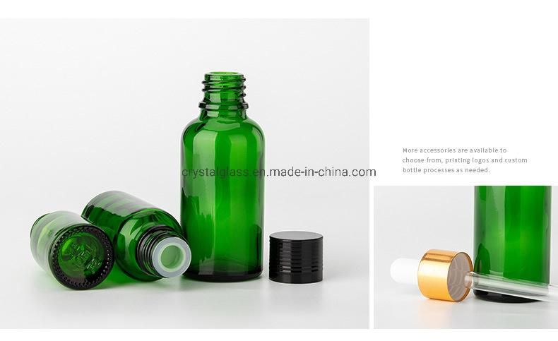 Green Color Essential Oil Bottle for Cosmetic Packaging