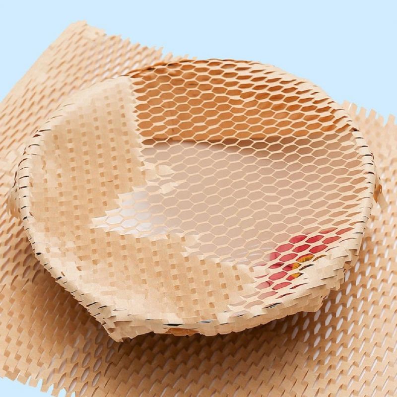 Recyclable Custom Size Honeycomb Packaging Paper Honeycomb Cushion Paper Roll Brown Honeycomb Kraft Paper