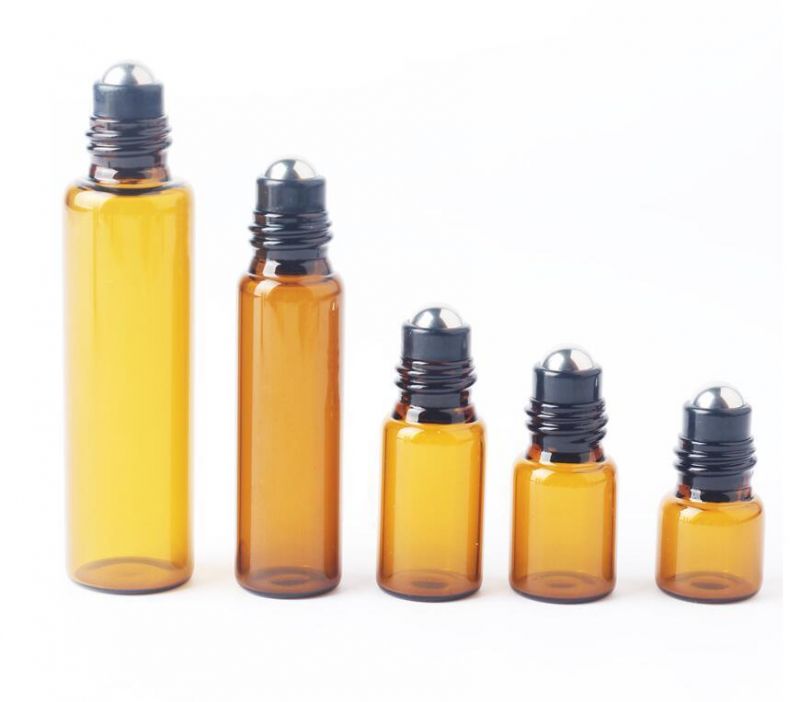 1ml 2ml 3ml 5ml 10ml Glass Roll on Bottle with Stainless Steel Roller Small Essential Oil Roller-on Sample Bottle