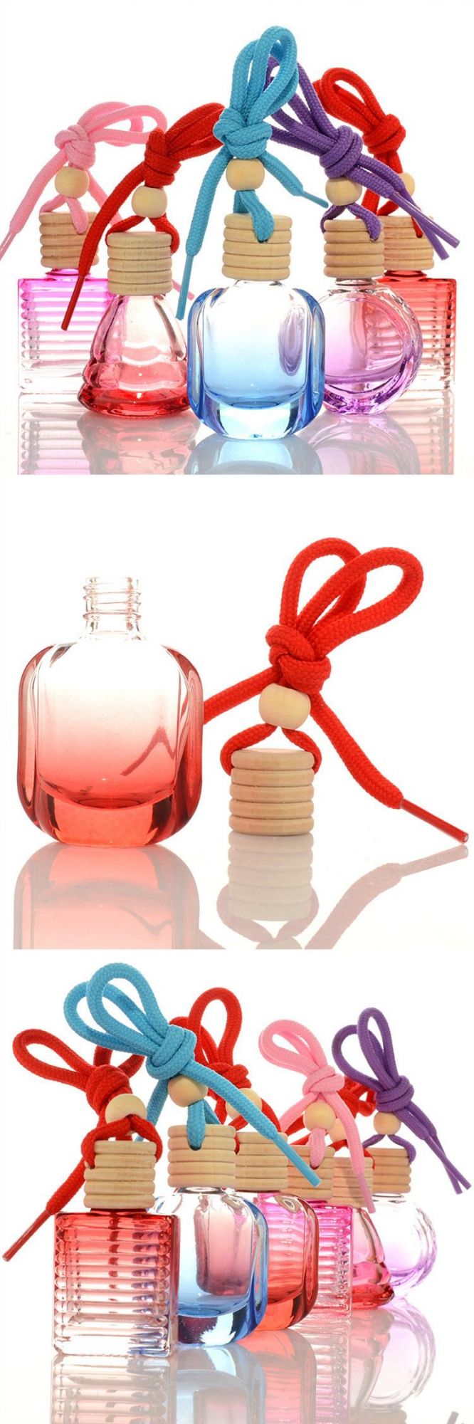 10ml Changing Color Glass Wooden Cap Car Perfume Essential Oil Diffuser Bottle