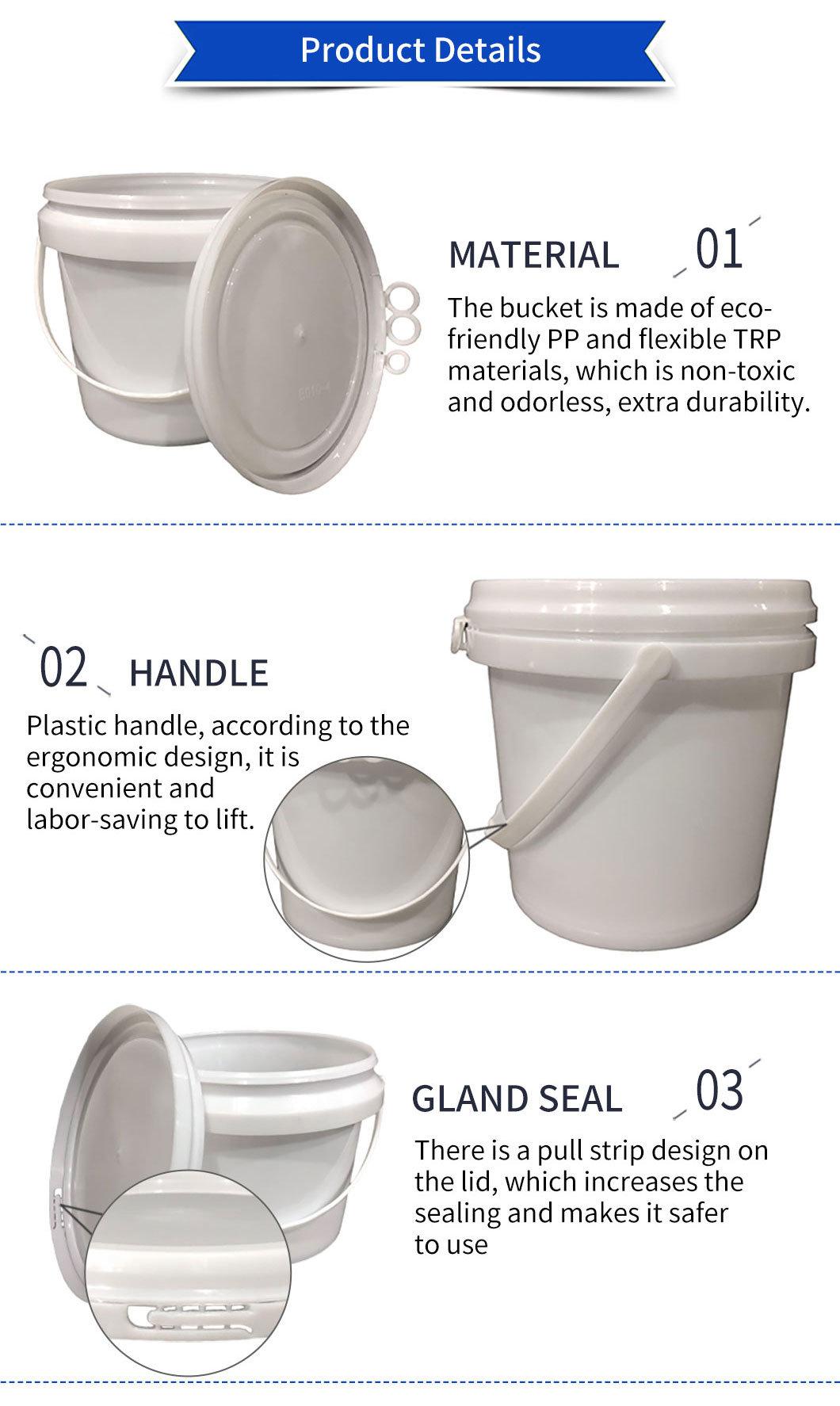 Customized Color Industrial Grade Plastic Bucket for Oil Paint Storage with Lid & Handle